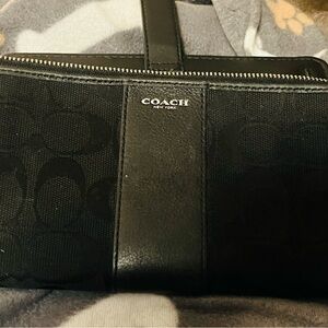 Coach Black Signature Wristlet